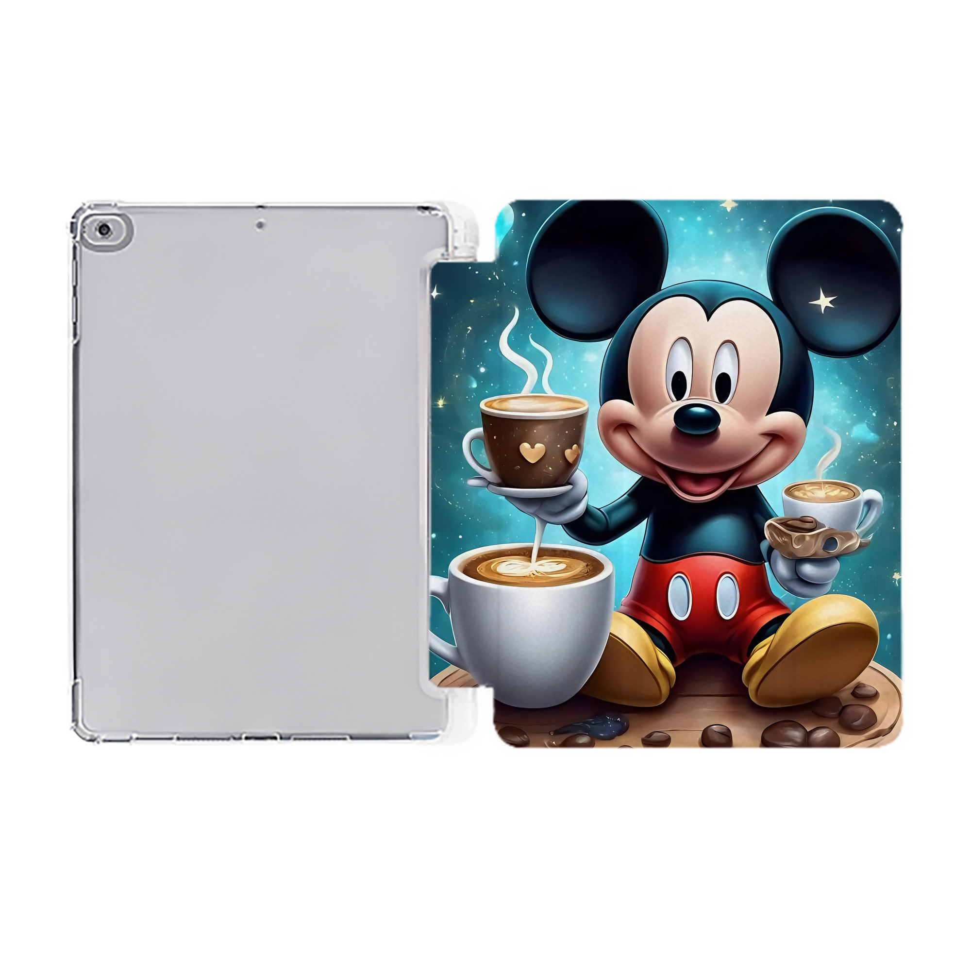 （画像用） ミッキーマウス Mickey Mouse IPad ケース ペン収納付き 三つ折りスタンド PUレザー×シリコン 対応機種9.5/10.5/10.9インチ